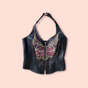 Vintage Leather Harley Davidson Vest